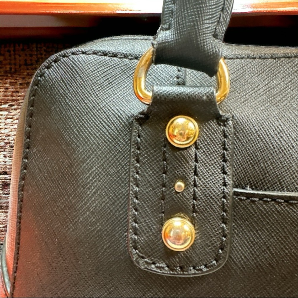 Michael Kors Saffiano Ayden Black Leather Satchel Handbag Excellent Condition - Picture 9 of 17